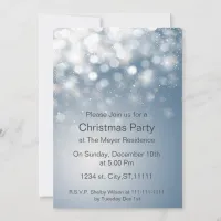 winter snowflake blue Holiday party Invitation