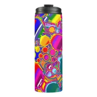 Rainbow Blast Abstract Art   Thermal Tumbler