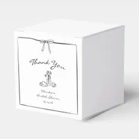 Timeless Hand-Drawn Bridal Shower Chic Thank You  Favor Boxes