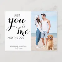 Custom Photo You Me The Dog Wedding Save The Date Announcement Postcard