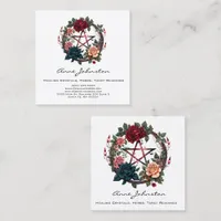 Pentagram and Roses Square Business Card