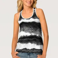 Black and White Abstract Modern Illusion Art    Tank Top