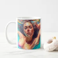 Beautiful Woman Under Water AI Art Coffee Mug