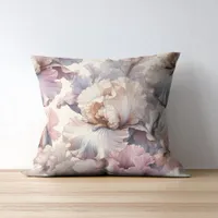 Elegant Blush Pink Watercolor Floral Pastel Chic  Throw Pillow