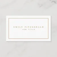 Minimalist Gold Typography and border Business Card