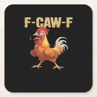 F-Caw-F Chicken Classic Basic Style Square Paper Coaster