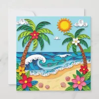Palm Trees on the Beach | Saying Hi Holiday Card