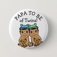 Papa to be of Twins, Hispanic Baby Shower Button