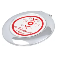 Valentine's XOXO with Hearts in Red | Compact Mirror