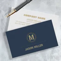 Array and Line Monogram Professional Gold ID313 Business Card