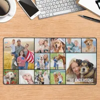 Simple 12 Photo Collage Custom Large Personalized Desk Mat
