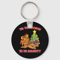 Tis The Season To Naughty Gingerbread Man Couple Keychain