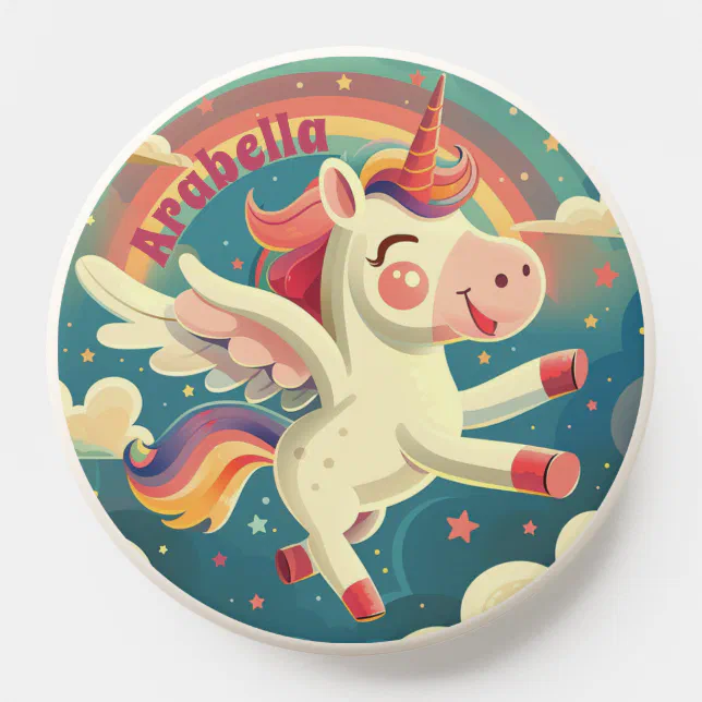 Flying Unicorn Kids Cartoon  PopSocket