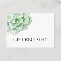 watercolor succulent wedding gift registry enclosure card