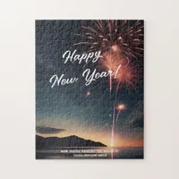 Dynamic Fireworks Photo Happy New Year Greetings Jigsaw Puzzle