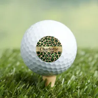 Emerald green gold leopard cheetah pattern name  golf balls