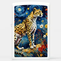 Cheetah with Flowers Zippo Lighter
