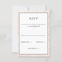 Elegant Monogram Blush Floral Wedding rsvp