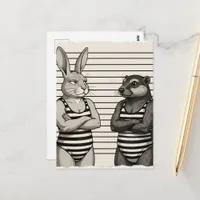 Cute Wildlife Criminals Postcard