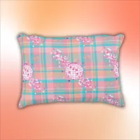 Blue, Pink & Peach Pattern with Glitter & Hearts | Accent Pillow