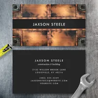 Rustic Copper Industrial Riveted Metal  Business Card