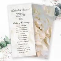 White Carnation Floral Wedding Program