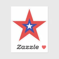 Big Red Border Patriotic American Kiss-Cut Sticker