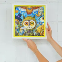 Chaotic and Colorful Fantasy Creatures Faux Canvas Print