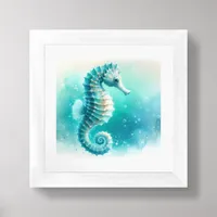 Coastal Beach Under the Sea Seahorse Ocean  Framed Art