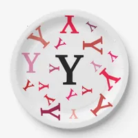 Paper Plate - Jumbled Letters in Reds and Pinks