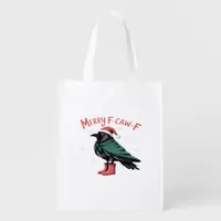 Merry Christmas F Caw F Vintage Classic Style Grocery Bag