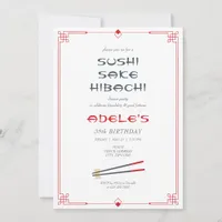 Hibachi Japanese Theme Private Chef Birthday Party Invitation