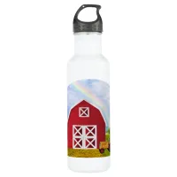 Add Your Name to Red Barn with Blue Sky Water Bottle