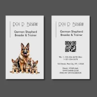 Dog Breeder Trainer German Shepherd Puppy QR Code  Business Card