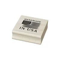 Handmade In USA Rugged American Square Rubber Stamp