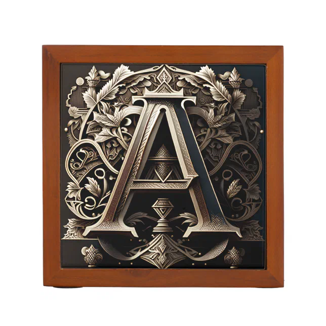 Medieval Ornamental Letter A  Desk Organizer