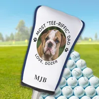 Custom Dog Photo Best Dad Ever Golfer Personalized Golf Head Cover