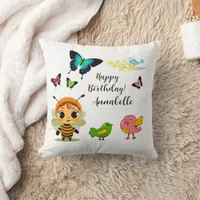 Garden Party Children Celebration Throw Pillow