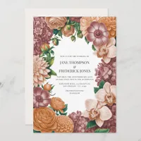 Ash Rose, Vintage Peach & Soft Terracotta Wedding Invitation