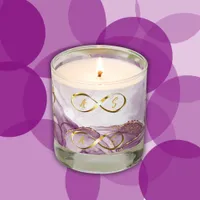 Gold Infinity Initial Monogram on purple and gold  Scented Candle