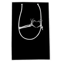 Funny Skeleton Heart Hands. Halloween Costume Skel Medium Gift Bag