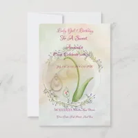 Baby Girl 1sr birthday Flat Card