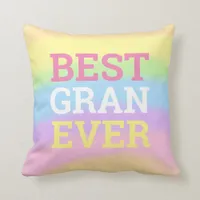 Best Gran Ever Rainbow Colors Name Throw Pillow