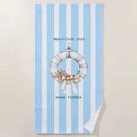 Autumn - Fall Coastal Chic Beach Club Beach Towel