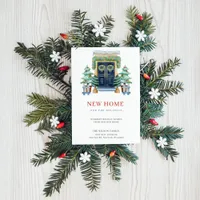 New Home Christmas Door New Address Moving  Holiday Card