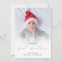 Baby 1st Christmas Photo Overlay Holiday Card