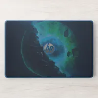 Emerald Lunar Core Cracking Open DALL-E AI Art HP Laptop Skin