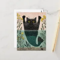 The Cute Mermaid Kitty Postcard