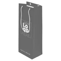 Custom Company Logo Grey Paper Wine Bag No Minimum