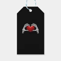 Skeleton Hands Holding A Red Heart Warm Highlight Gift Tags